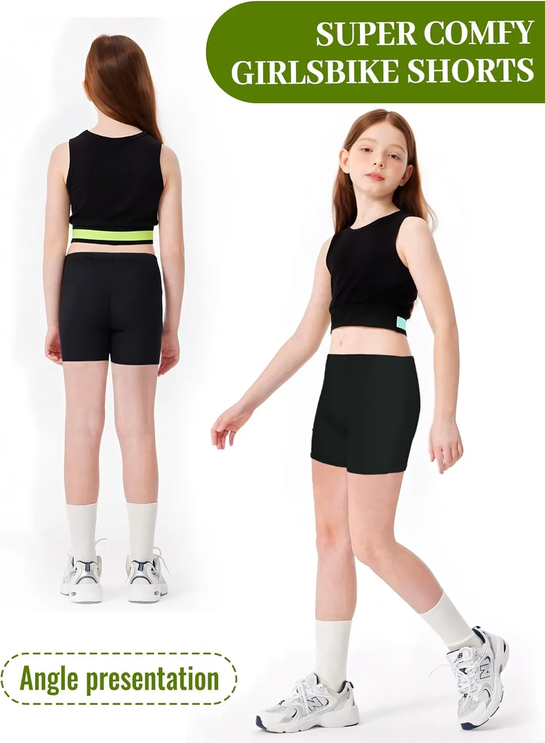 5 Pack Girls Bike Shorts Cotton Cartwheel Shorts for Girls Toddler Under Dress Biker Dance
