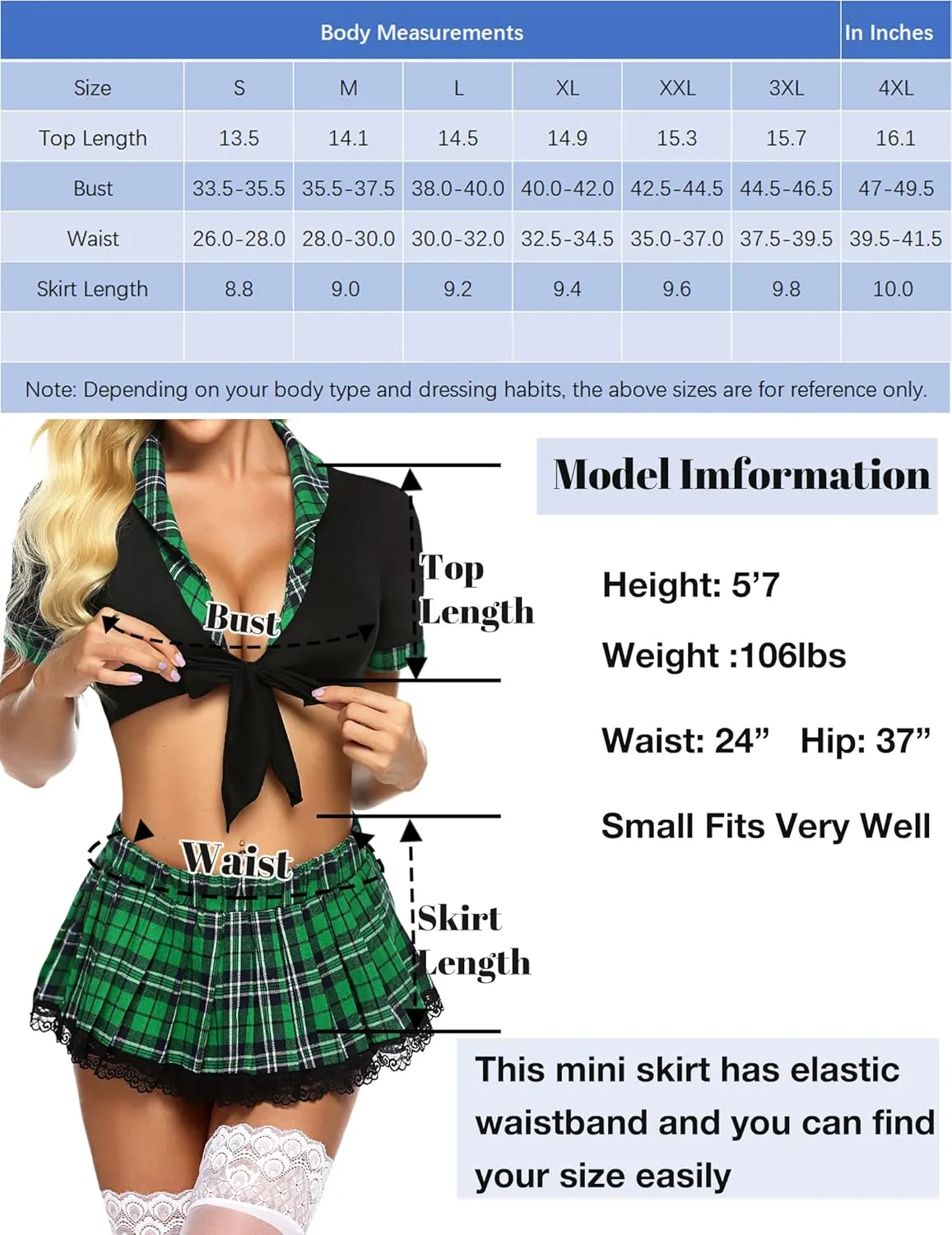ADOME Lingerie for Women Sexy Schoolgirl Costume 0utfit Lingerie Set Lace Student Cosplay Roleplay with Top and Mini Skirt