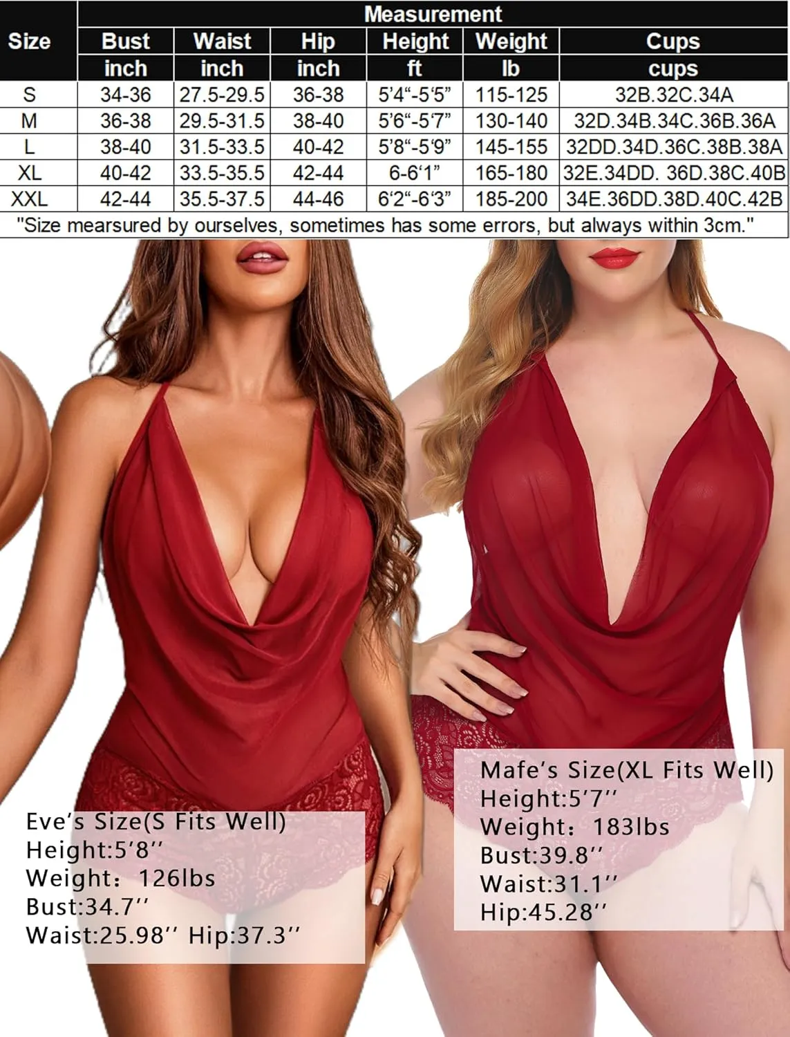 Avidlove Women Sexy Lingerie Teddy One Piece Lace Halter Babydoll Bodysuit