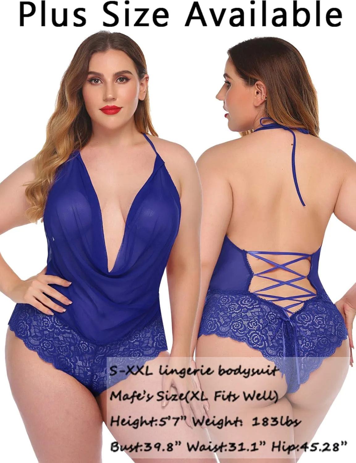 Avidlove Women Sexy Lingerie Teddy One Piece Lace Halter Babydoll Bodysuit