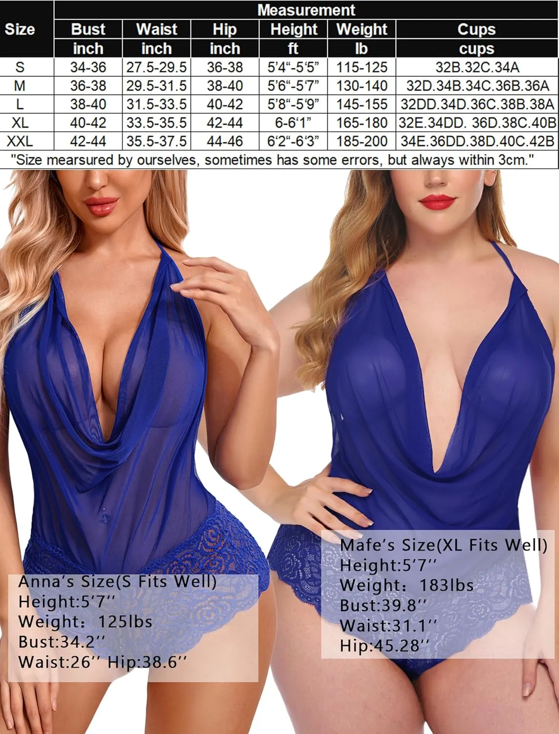Avidlove Women Sexy Lingerie Teddy One Piece Lace Halter Babydoll Bodysuit