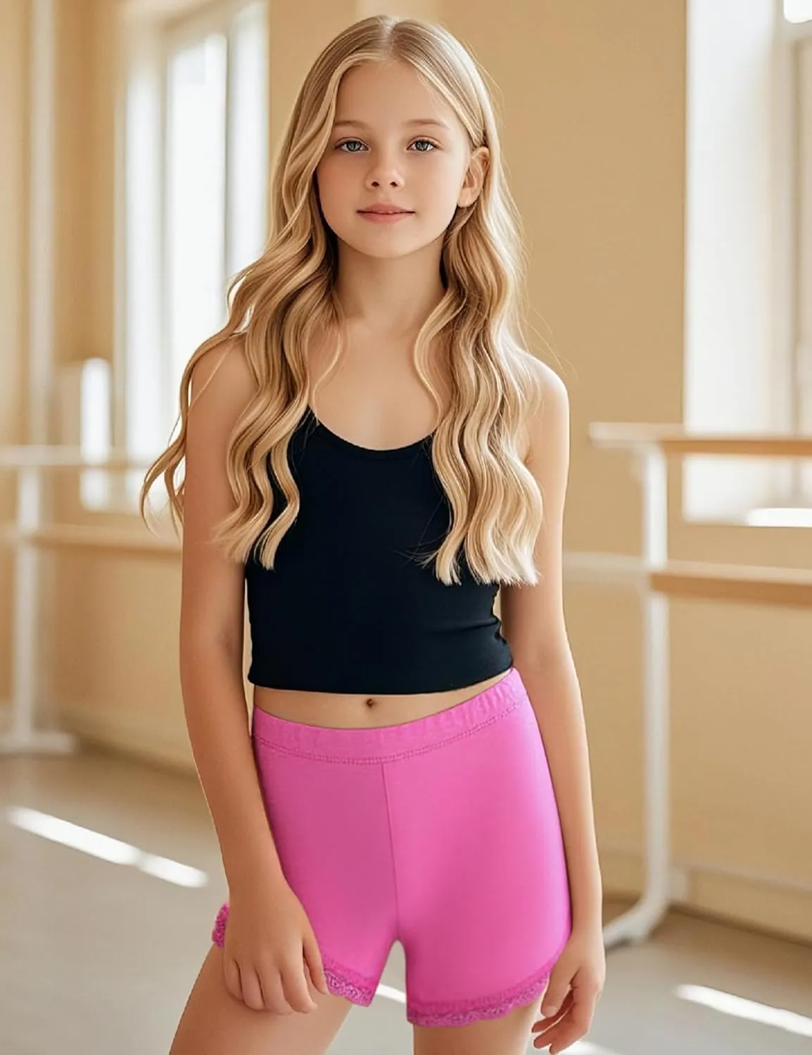 BOOPH Lace Bike Short Girls Dance Undershorts Underwear for Play or Underdress