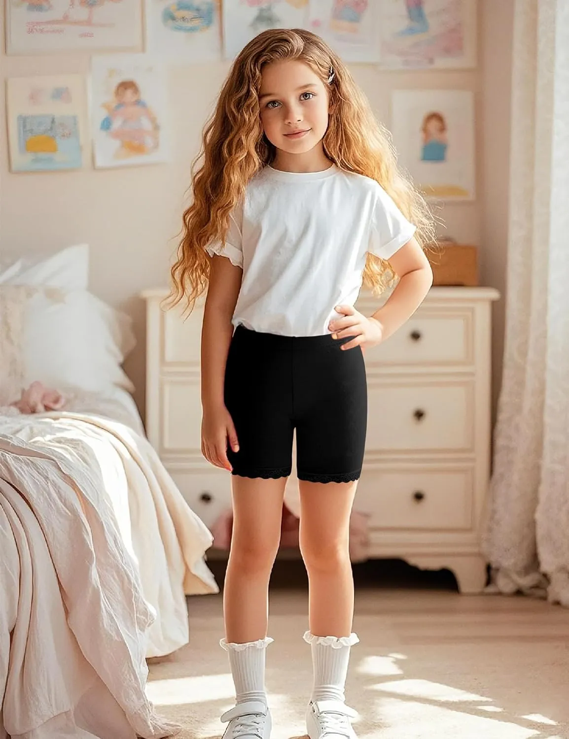 BOOPH Lace Bike Short Girls Dance Undershorts Underwear for Play or Underdress