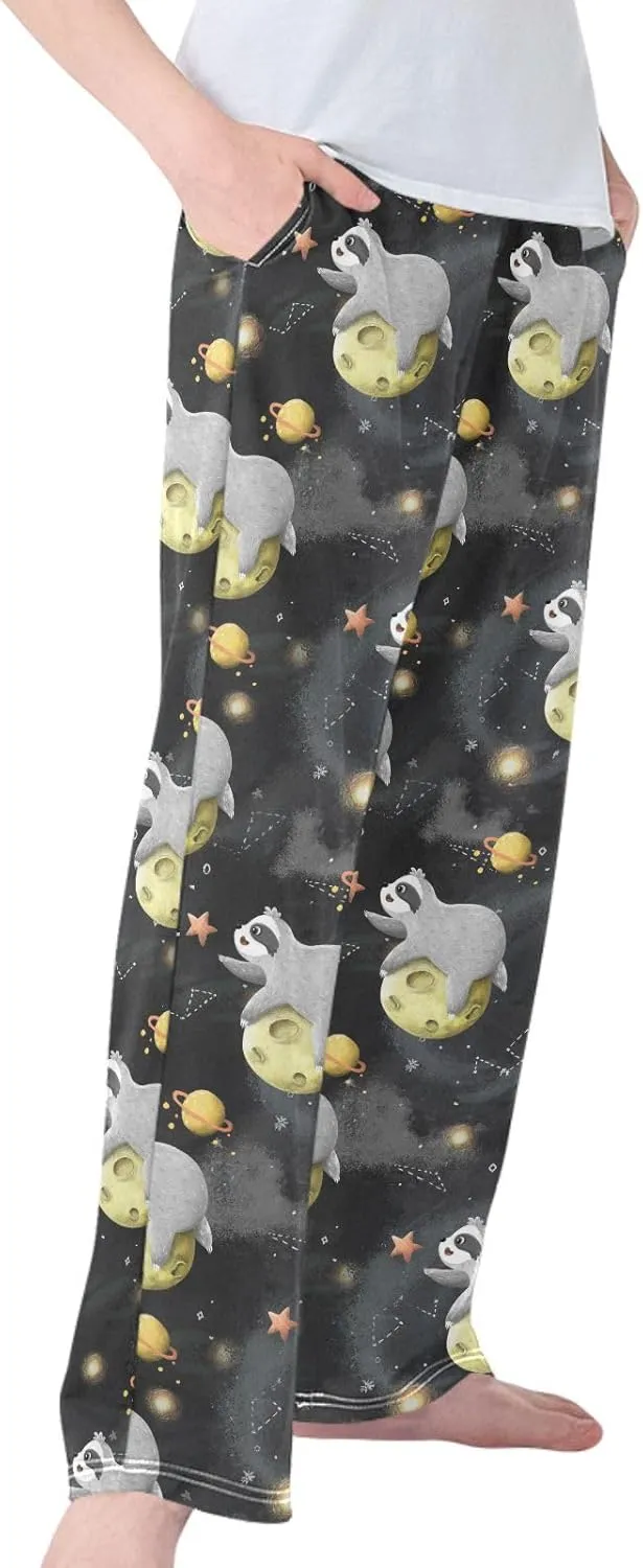 Boys' Pants Funny Sloth Astronaut Long Bottoms Space Starry Sky Stars Planets Jogger Pants Elastic Waist Trousers Pockets S