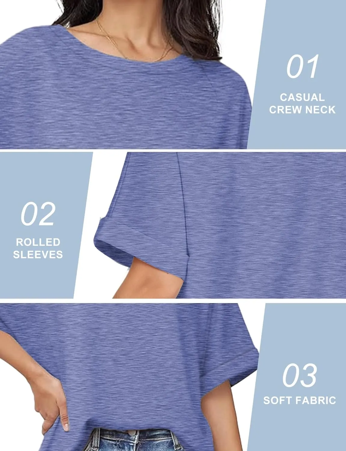 Buauty Womens Oversized Short Sleeve Tshirt, Plus Size Tops Loose Basic Crew Neck Tee, Summer Business Casual Top 2025 Trendy