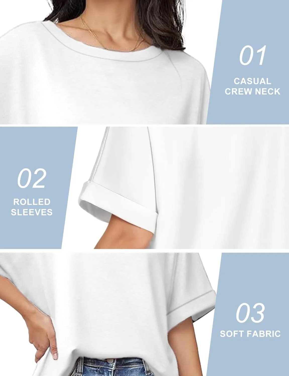 Buauty Womens Oversized Short Sleeve Tshirt, Plus Size Tops Loose Basic Crew Neck Tee, Summer Business Casual Top 2025 Trendy