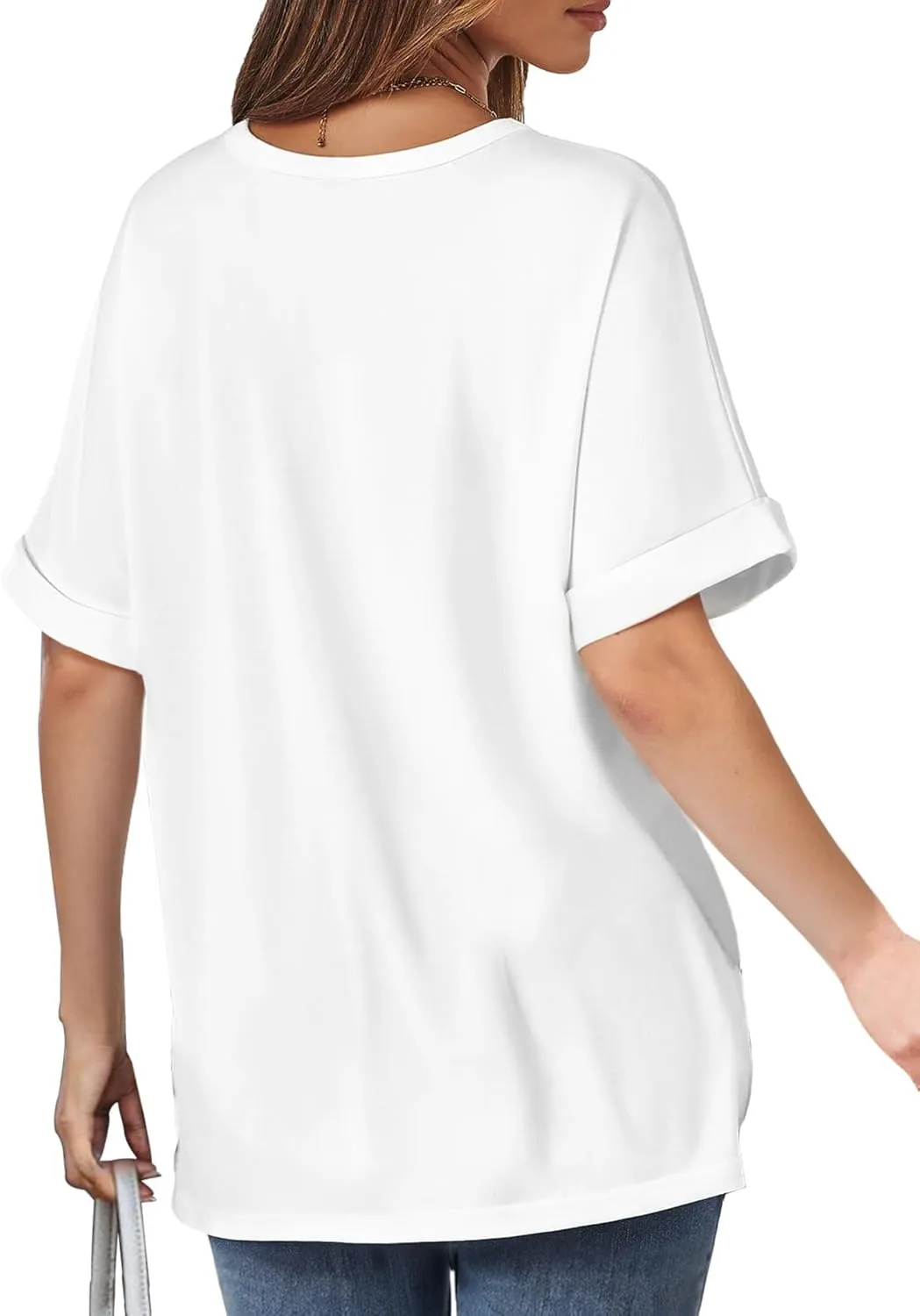 Buauty Womens Oversized Short Sleeve Tshirt, Plus Size Tops Loose Basic Crew Neck Tee, Summer Business Casual Top 2025 Trendy