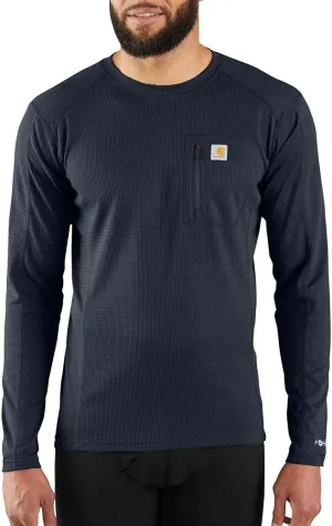 Carhartt Base Layer Men's Size Force Midweight Tech Thermal Base Layer Long Sleeve Shirt, Navy, X-Large Tall