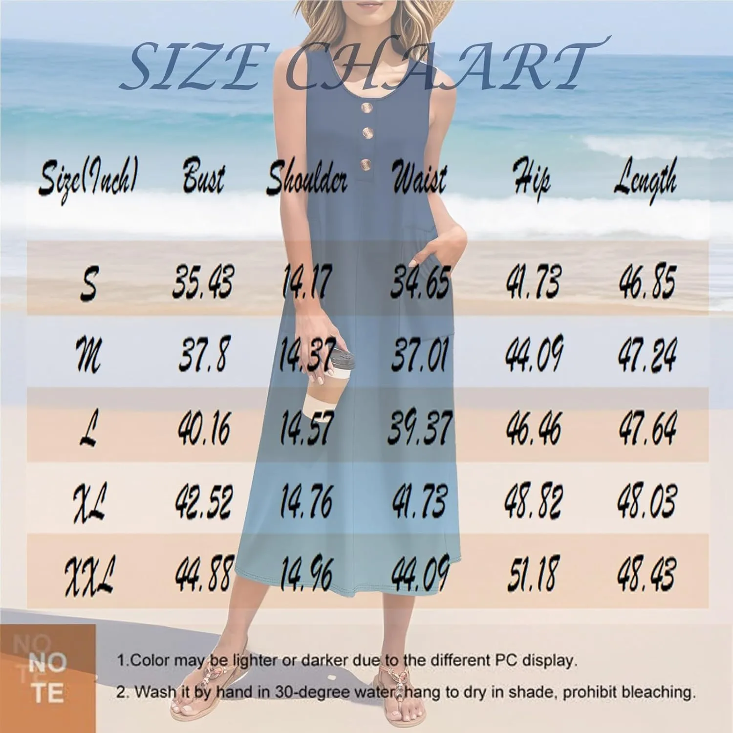FlekmanArt Women's Summer Maxi Dress 2025 Sleeveless Button Down Casual Loose Long Beach Sundress Travel Vacation Outfits