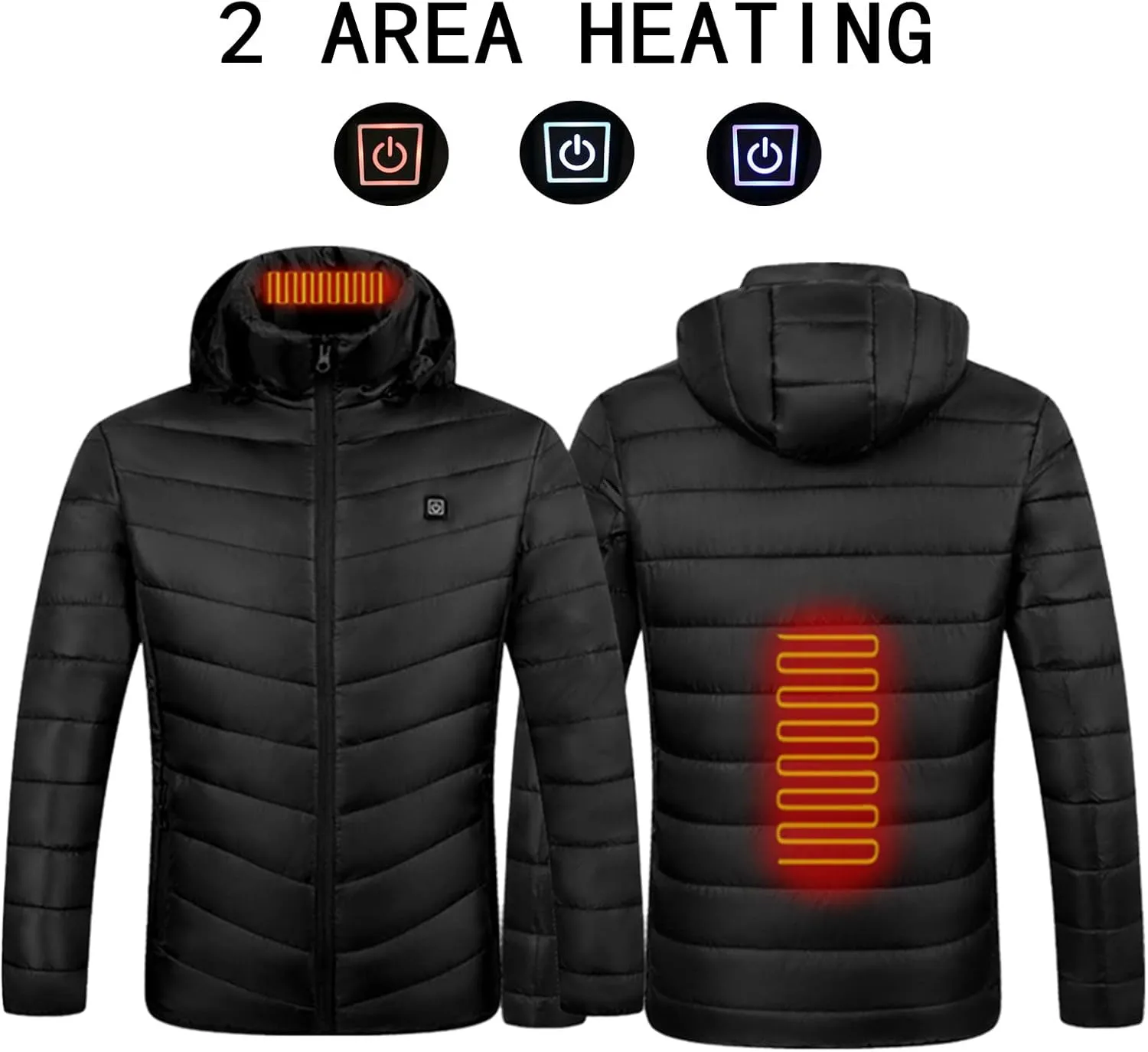 Heated Jacket for Men Multi Heated Zones Women 2024 Winter Outdoor Soft Shell Electric Heating Hooded Windproof Coat