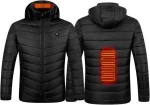 Heated Jacket for Men Multi Heated Zones Women 2024 Winter Outdoor Soft Shell Electric Heating Hooded Windproof Coat