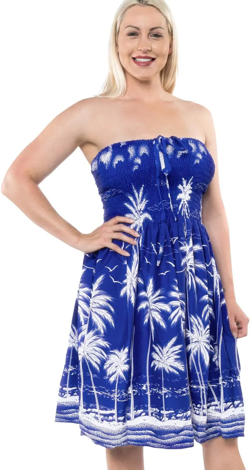 LA LEELA Women's Tube Dress Boho Top Midi