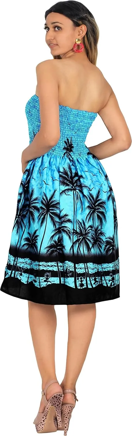 LA LEELA Women's Tube Dress Boho Top Midi