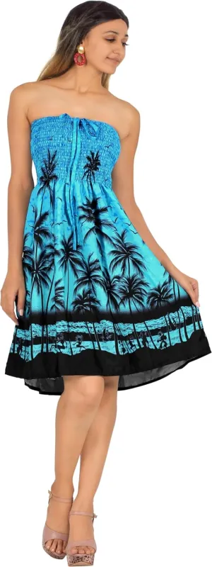 LA LEELA Women's Tube Dress Boho Top Midi