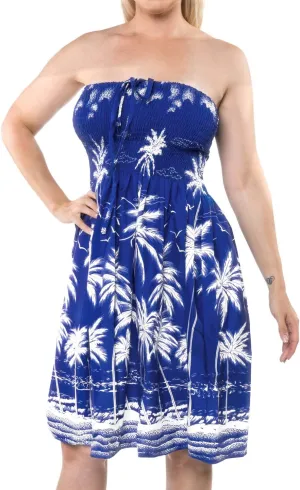 LA LEELA Women's Tube Dress Boho Top Midi