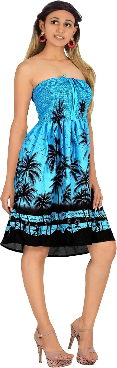 LA LEELA Women's Tube Dress Boho Top Midi