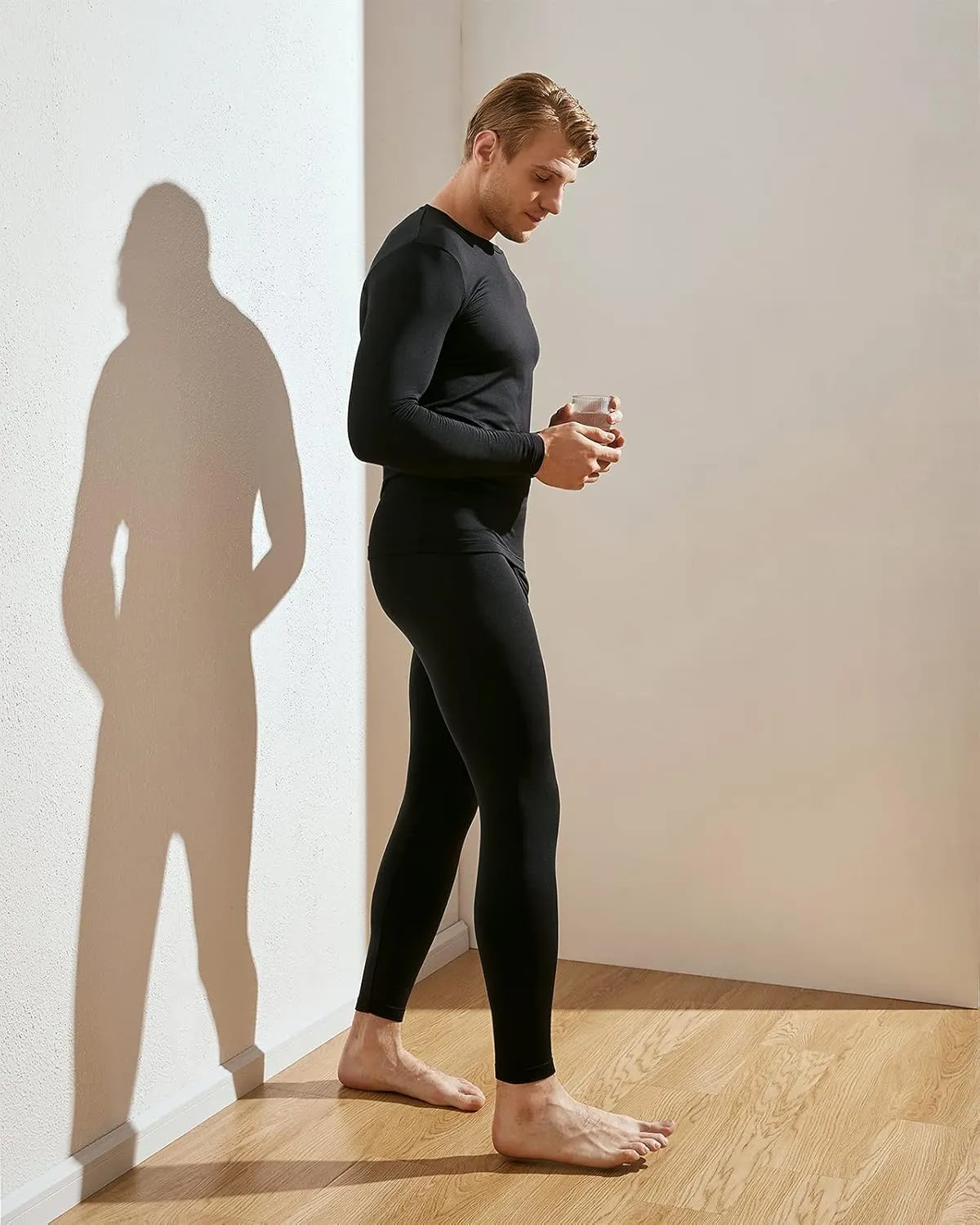 LAPASA Men's Thermal Underwear Set Soft Fleece Lined Long Johns Light/Mid/Heavy Weight Base Layer Top & Bottom M11/M24/M57