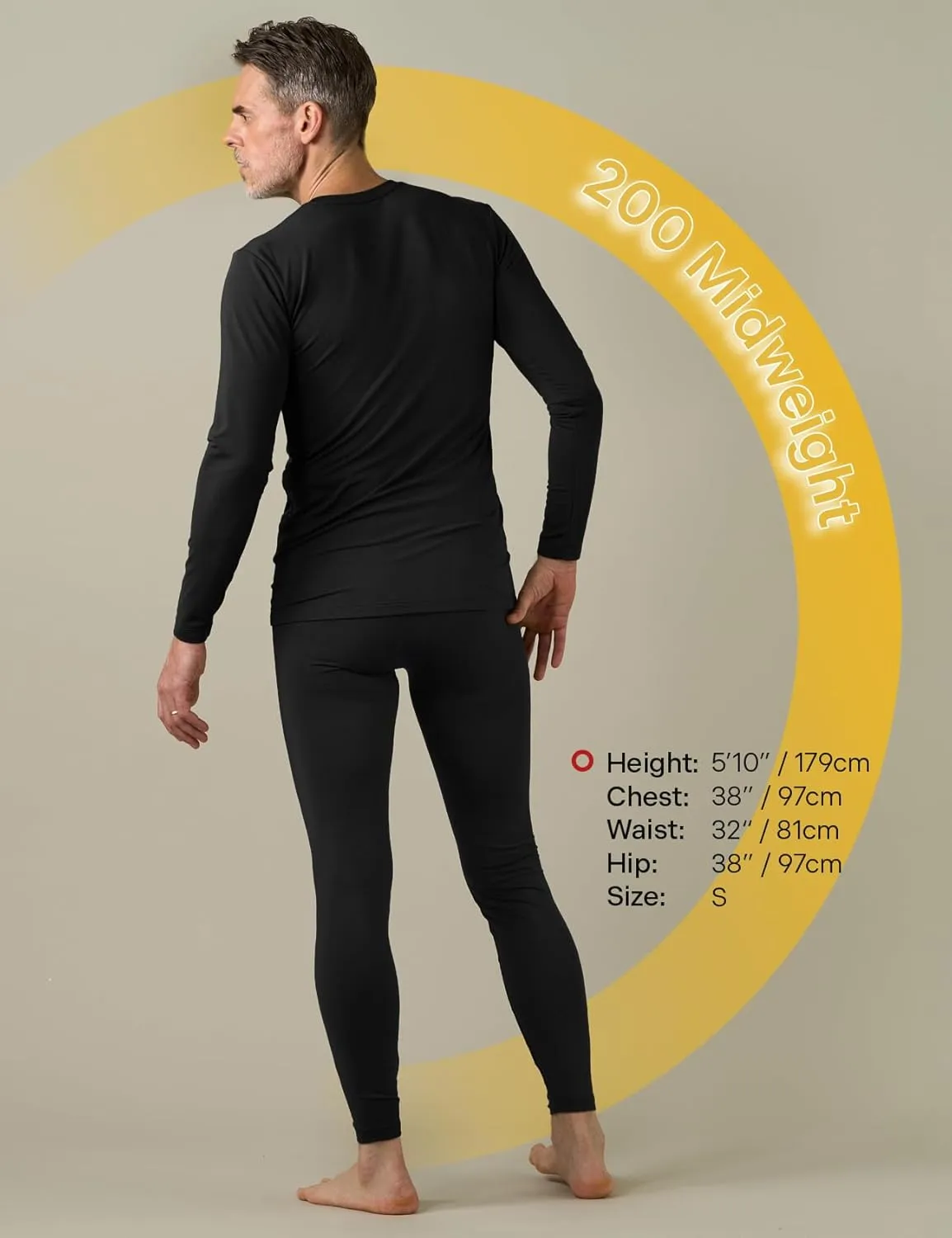 LAPASA Men's Thermal Underwear Set Soft Fleece Lined Long Johns Light/Mid/Heavy Weight Base Layer Top & Bottom M11/M24/M57