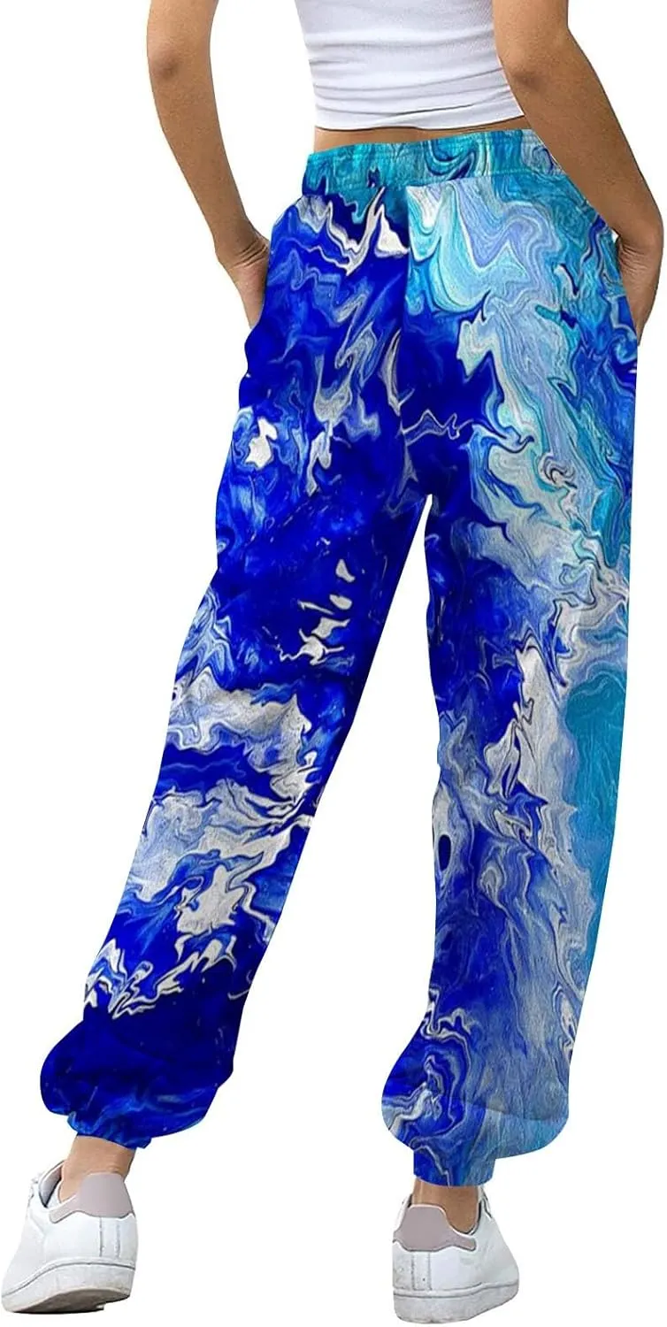 LCMTWX Wide Leg Sweatpants Women 2024 Pants Workout High Waisted Yoga Pants with Pockets Pocket Jogger Junior Joggers Black