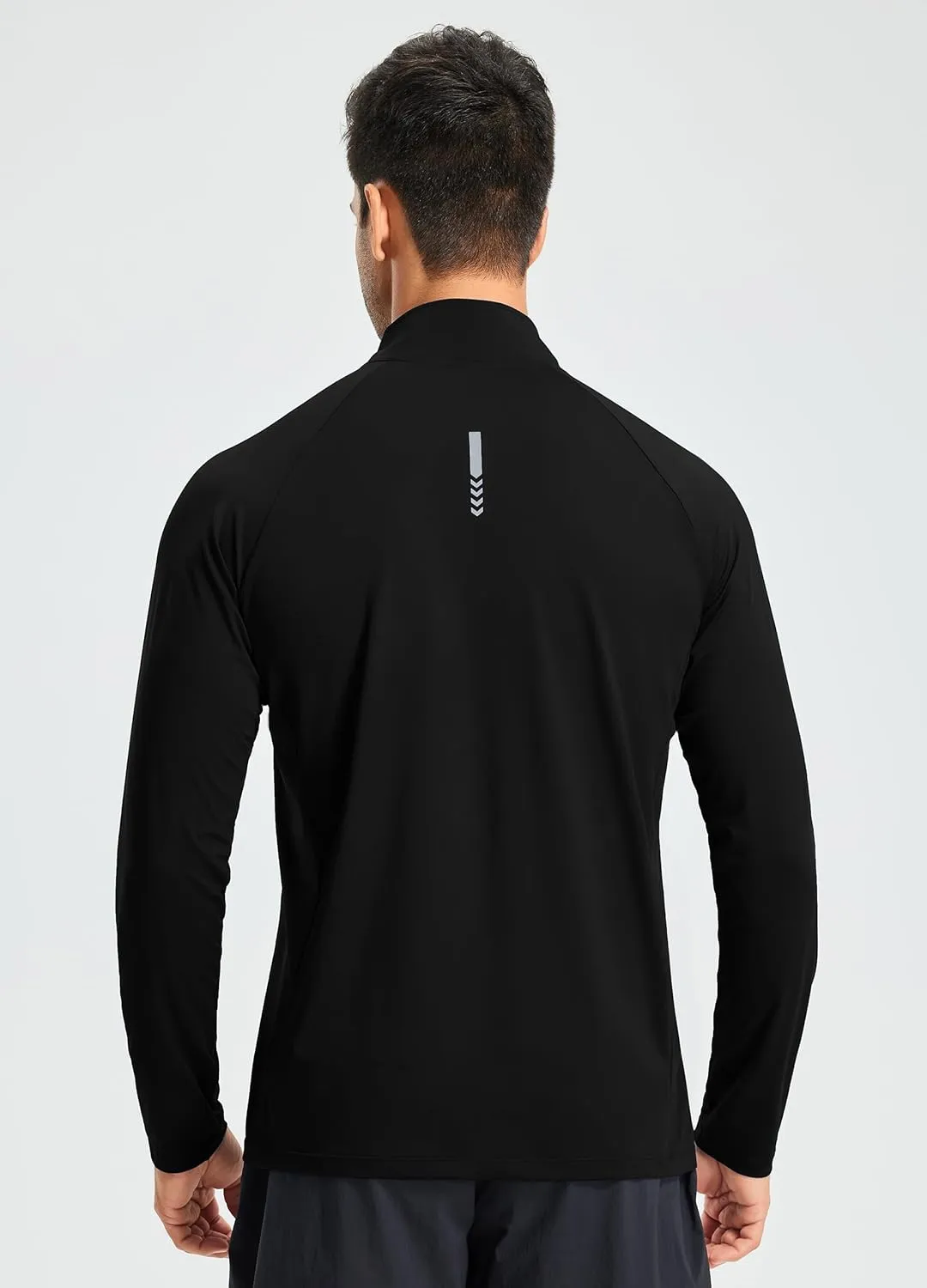Libin Men's Running Shirts Long Sleeve Pullover Quarter Zip Athletic Workout Shirts Casual Lightweight Stretch UPF 50 