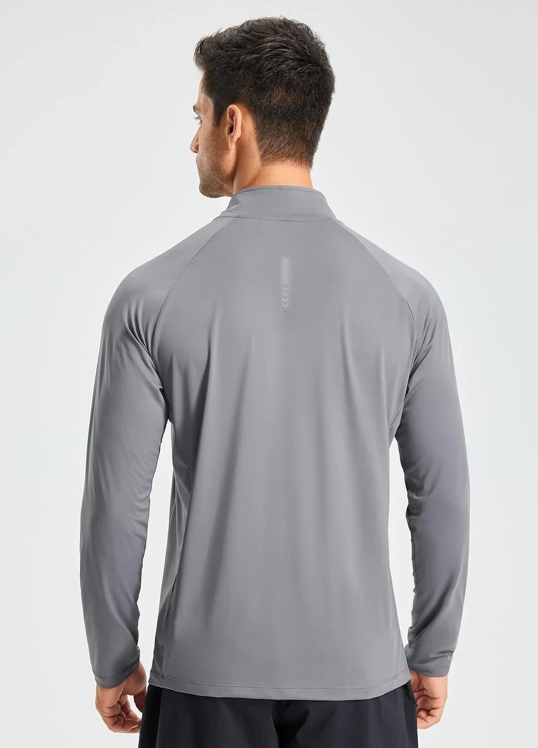 Libin Men's Running Shirts Long Sleeve Pullover Quarter Zip Athletic Workout Shirts Casual Lightweight Stretch UPF 50 