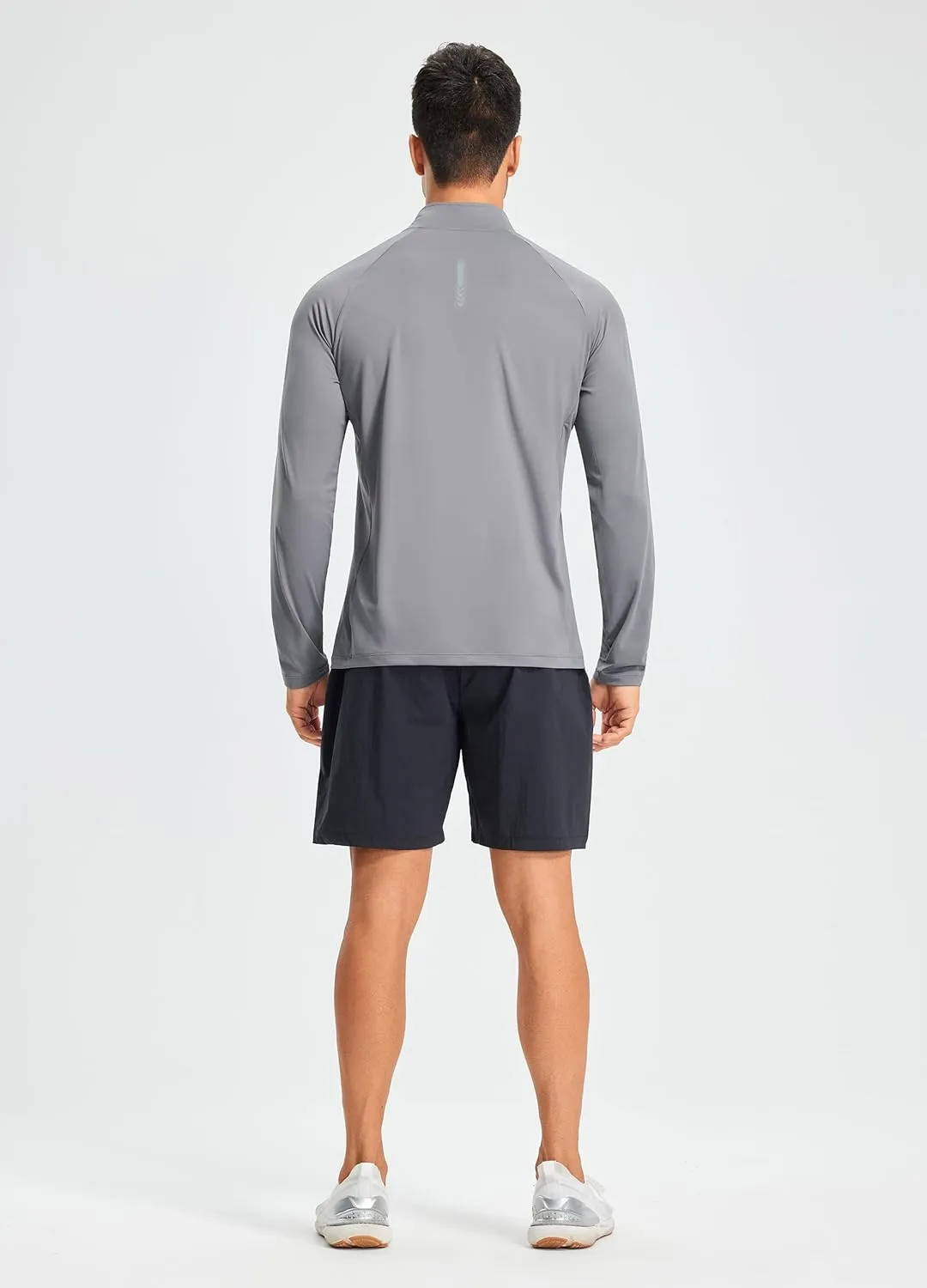 Libin Men's Running Shirts Long Sleeve Pullover Quarter Zip Athletic Workout Shirts Casual Lightweight Stretch UPF 50 