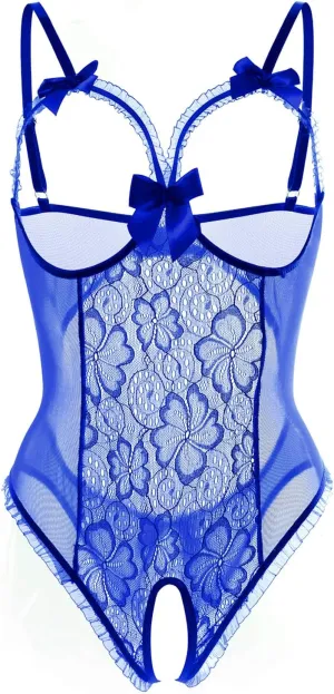 Lingerie for Women Sexy Teddy One-Piece Lace Babydoll Bodysuit Nightie Plus Size
