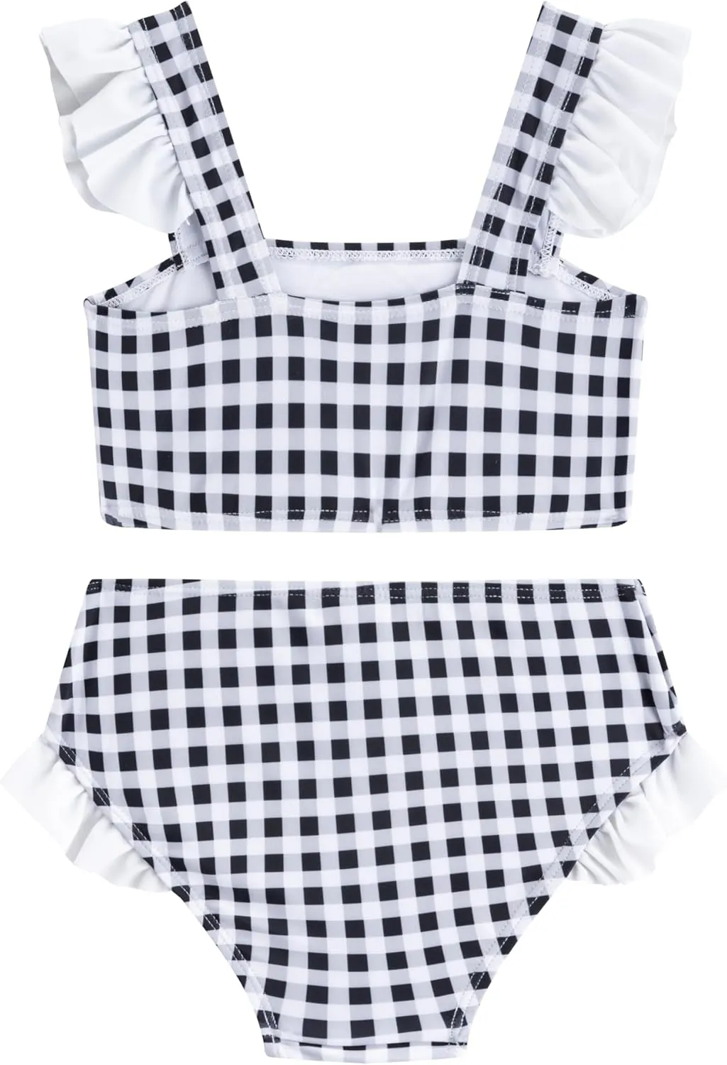 LIZENS Girls Plaid Swimwear Two Piece Trim Swimsuit 2-12 Toddler Beach Bathing Suit for Kids