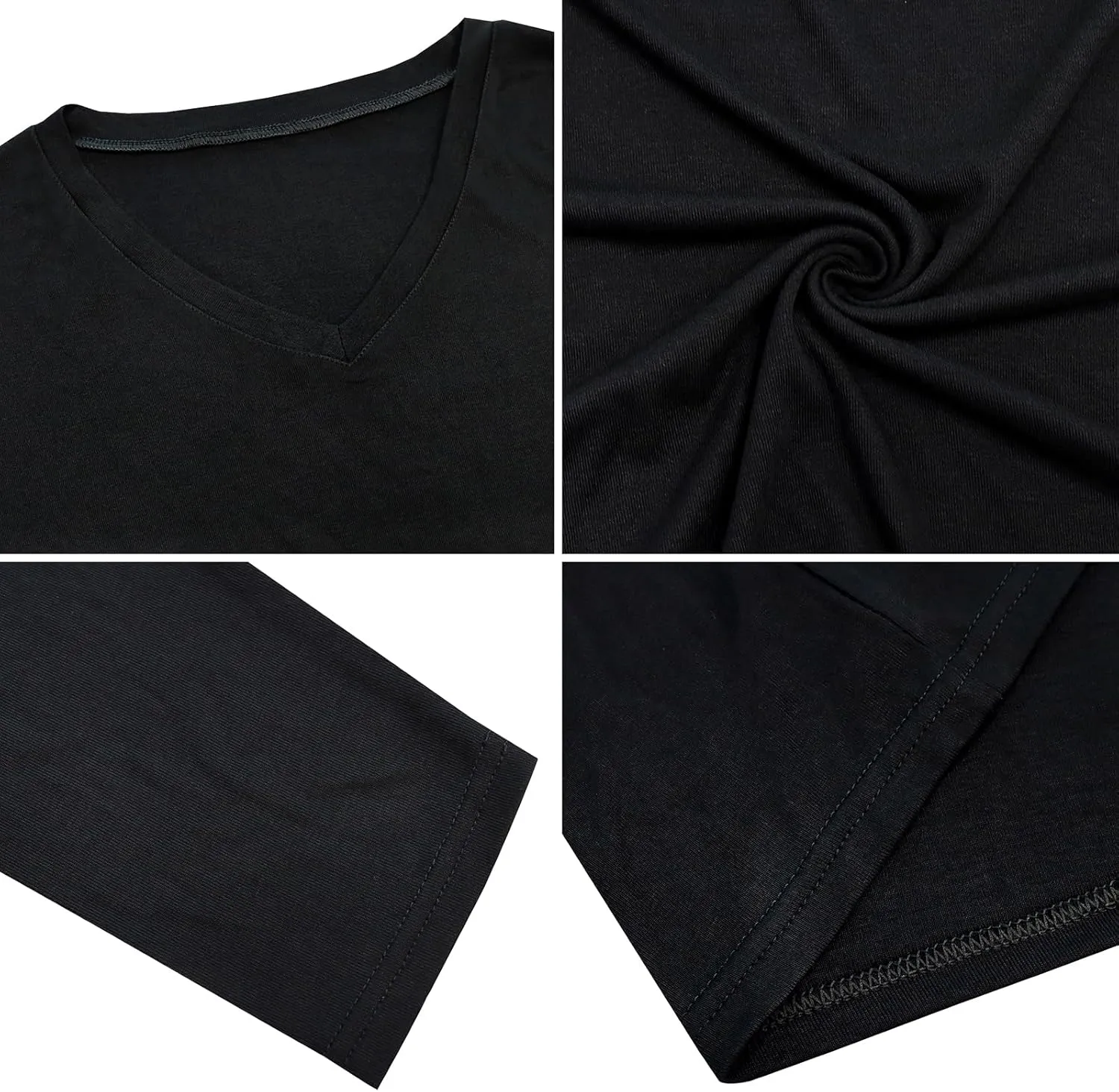 LONGBIDA Men's Thermal Underwear V-Neck T-Shirt Slim Fit Lightweight Long Sleeve Pullover