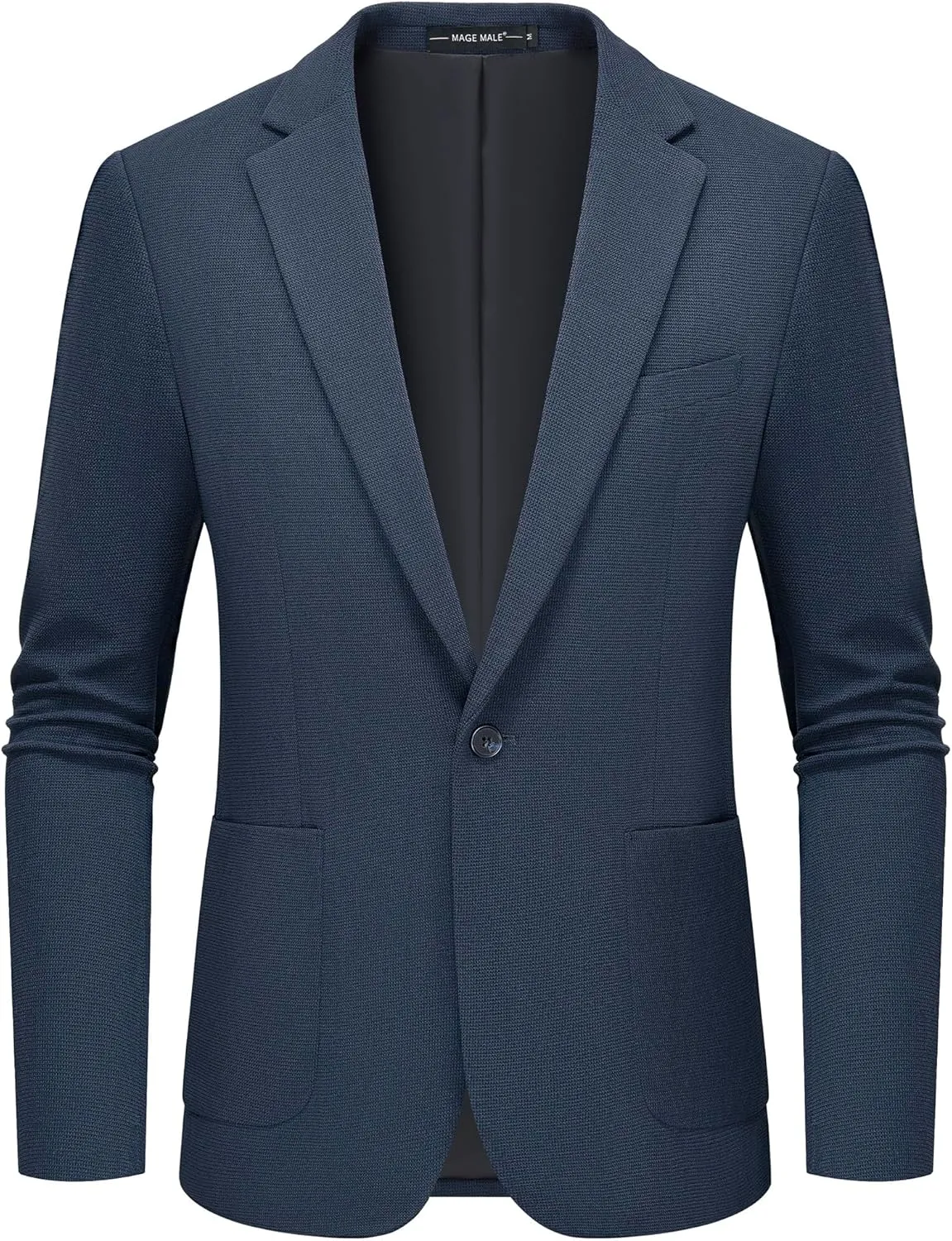MAGE MALE One Button Blazer Tweed Suit Jacket British Coat
