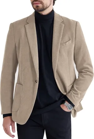 MAGE MALE One Button Blazer Tweed Suit Jacket British Coat