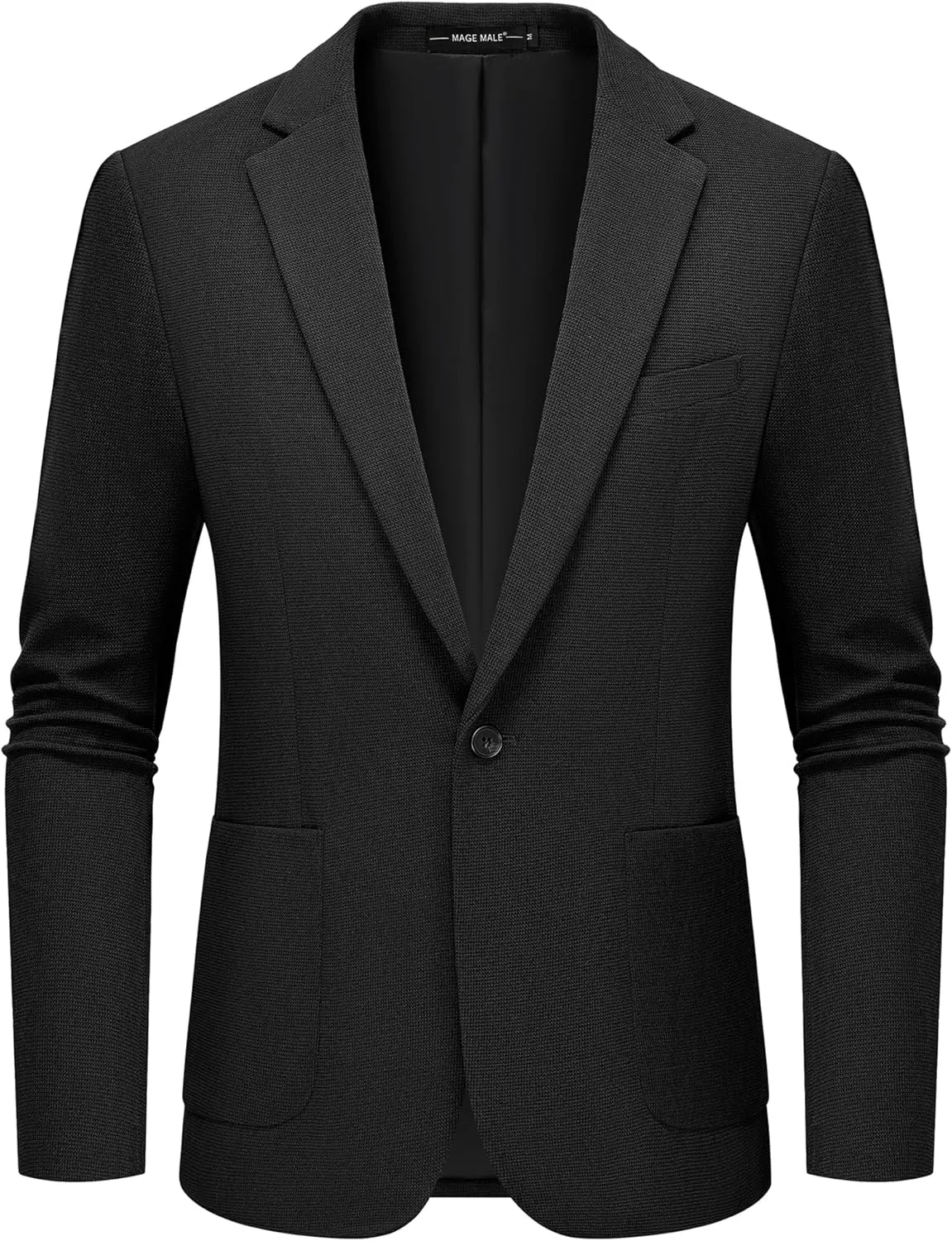 MAGE MALE One Button Blazer Tweed Suit Jacket British Coat