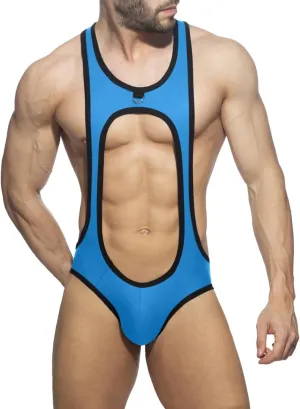 Male Sexy Jumpsuit Solid Color Thong Hollow Sexy Underwear Design Camisole Pants Bouquet Men
