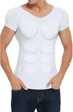 Men's Fake Muscle T-Shirt Multiple Styles to Choose Padded Enhancers Muscular Invisible Underwear