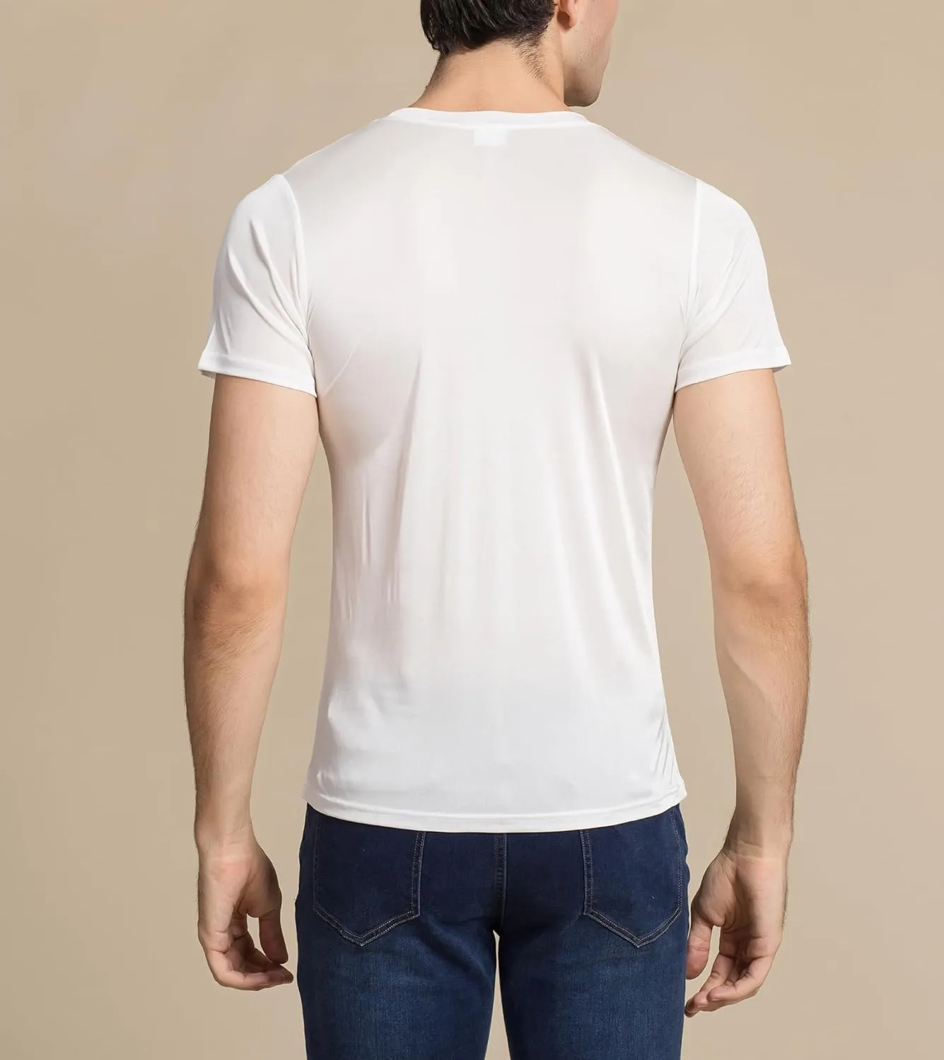 Men's Silk Shirt Soft Breathable Sport T-Shirt Underwear Slim Short/Long Sleeve Tops