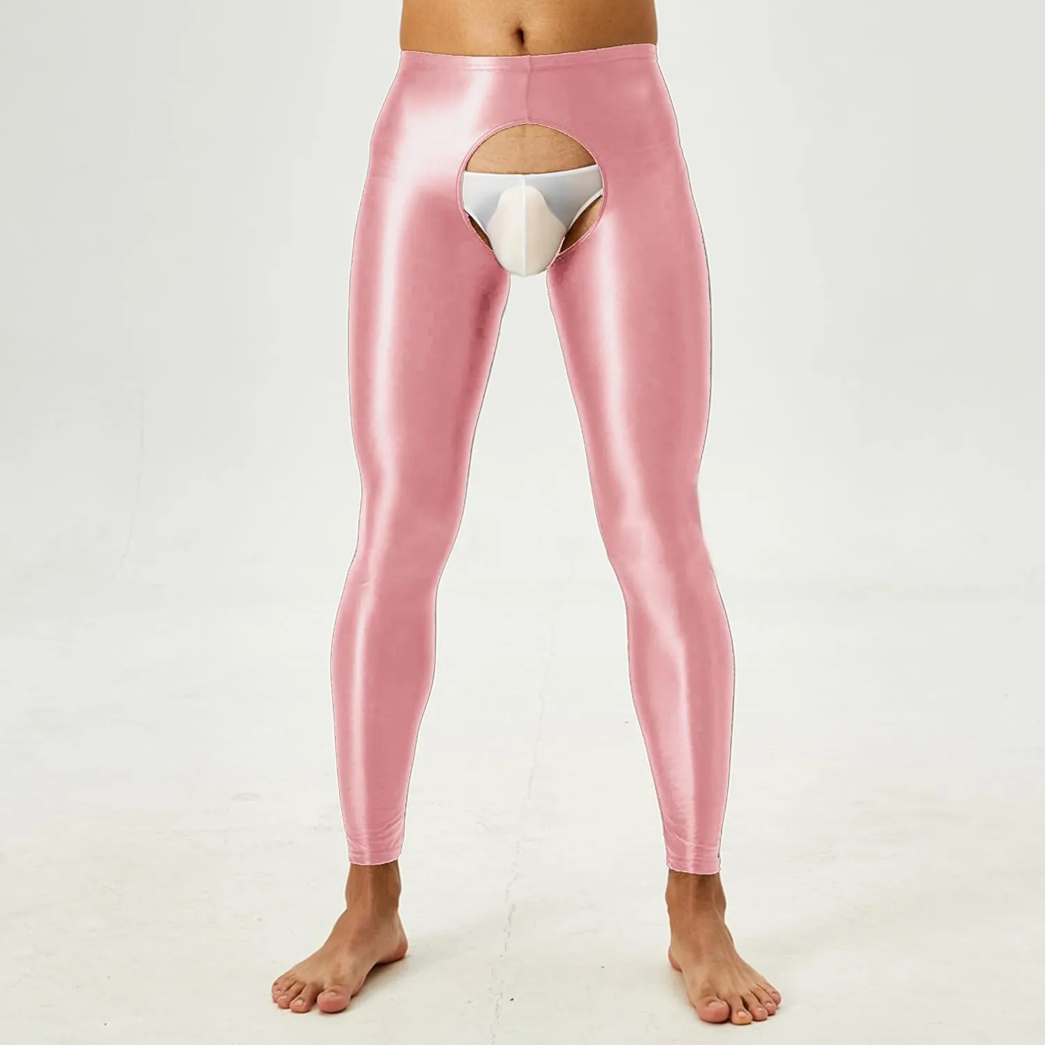 Men's Stretch Ice Silk Underwear Base Layer Legging Tights Mesh Long Johns Pants