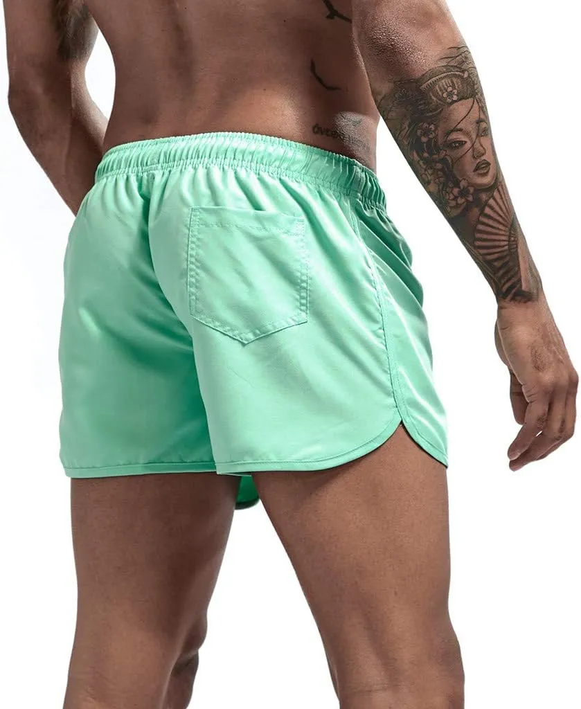 Mens Swim Trunks Shorts Casual Lightweight Drawstring Short Swim Trunks for Men Bathing Suit Boardshorts Mens Boys