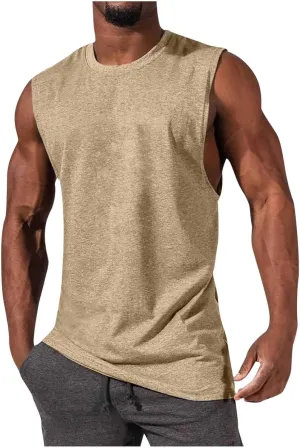 Mens Tank Tops,Sleeveless Muscle T Shirts for Men's Fitness,Quick Dry Gym Tank Top for Men Athletic Bodybuilding Shirt Tees