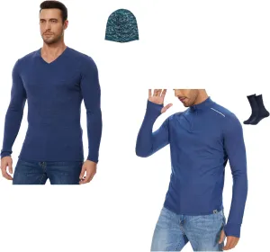 MERINNOVATION Merino Wool Base Layer for Mens  Merino Wool Half Zip Sweater