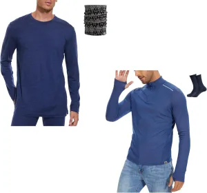 MERINNOVATION Merino Wool Base Layer for Mens  Merino Wool Half Zip Sweater