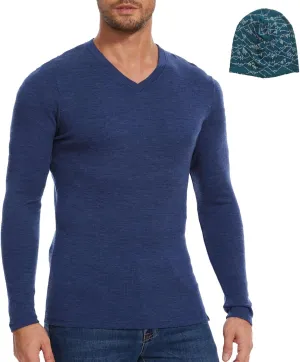 MERINNOVATION Merino Wool Base Layer Mens 100% Merino LS Thermal Shirts for Hiking Hunting,Lite, Midweight