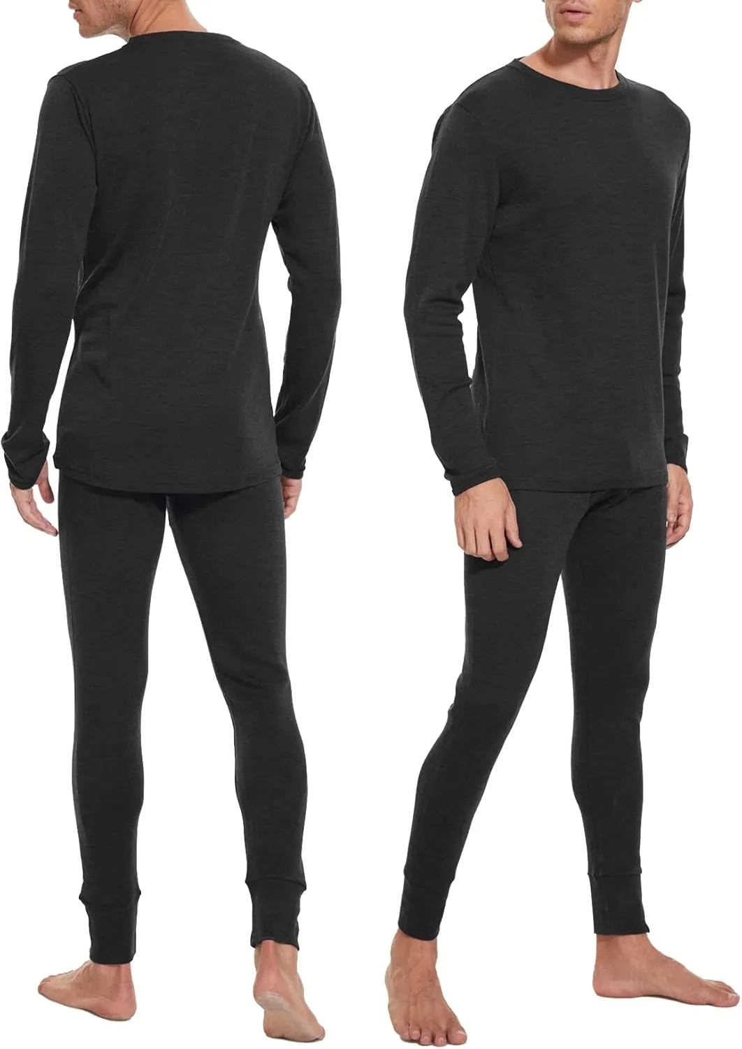 MERINNOVATION Merino Wool Base Layer Mens 100% Merino LS Thermal Shirts for Hiking,Lite, Midweight  Wool Accessory Included