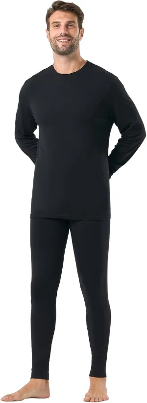 Merino Protect 100% Merino Wool Base Layer Mens Set Thermals Odor Resistance Underwear For Cold Weather