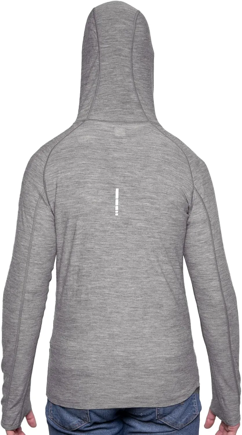 MERIWOOL Men’s Base Layer Hoodie Lightweight Merino Wool Long Sleeve Thermal
