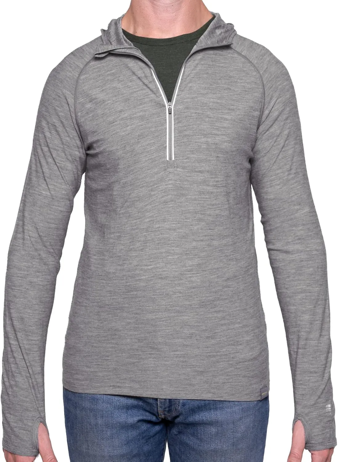 MERIWOOL Men’s Base Layer Hoodie Lightweight Merino Wool Long Sleeve Thermal