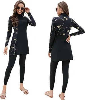 Muslim Swimwear for Women Islamic Arabic Modest Swimsuits Long Sleeves Sun Porotection Full Cover Burkini Bathing Suits