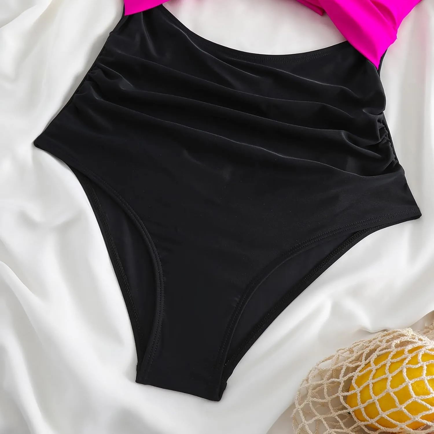 One Piece Swimsuit Women Sexy Tummy Control Cutout High Waisted Bathing Suit Halter Neck Criss Cross Back Swimsuits