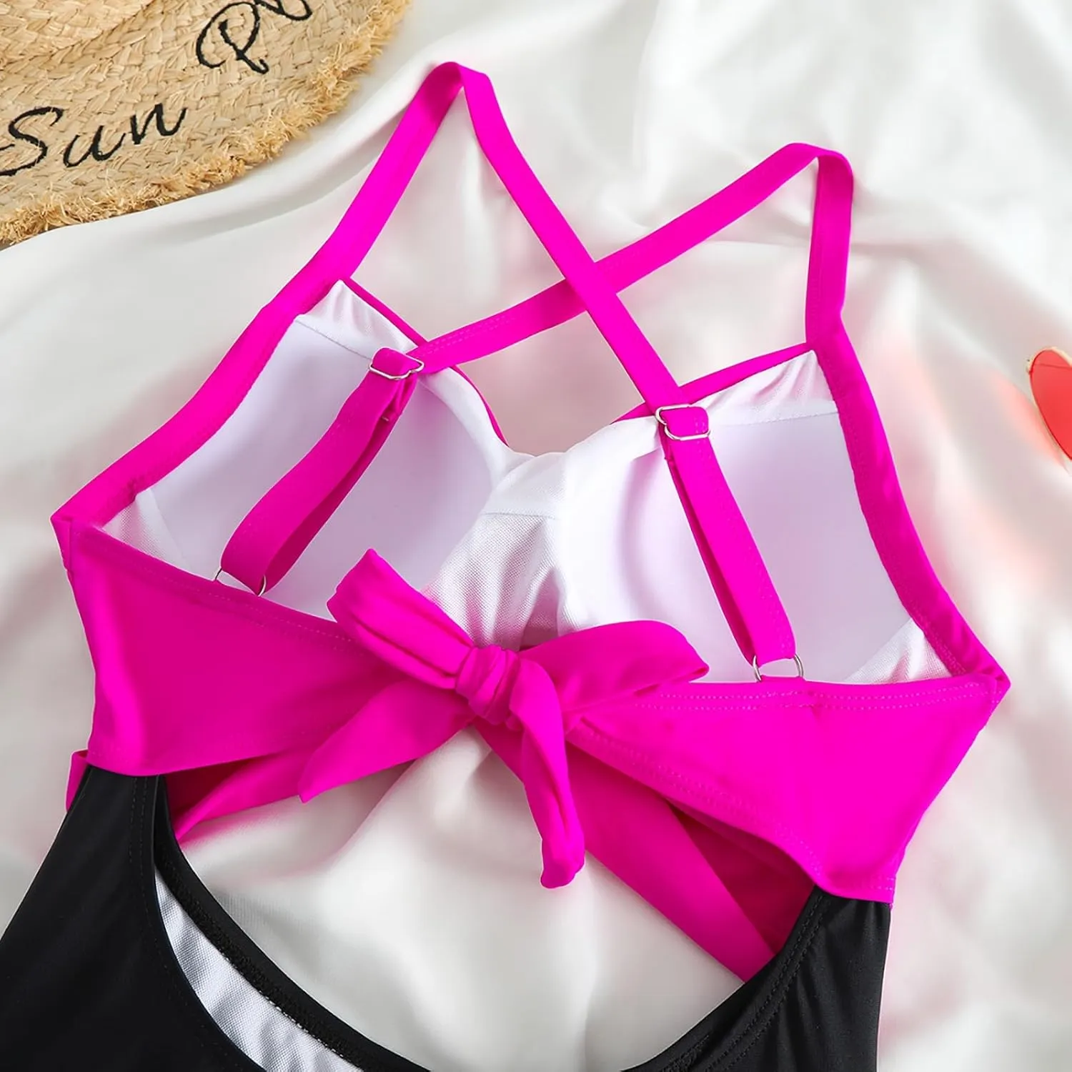 One Piece Swimsuit Women Sexy Tummy Control Cutout High Waisted Bathing Suit Halter Neck Criss Cross Back Swimsuits
