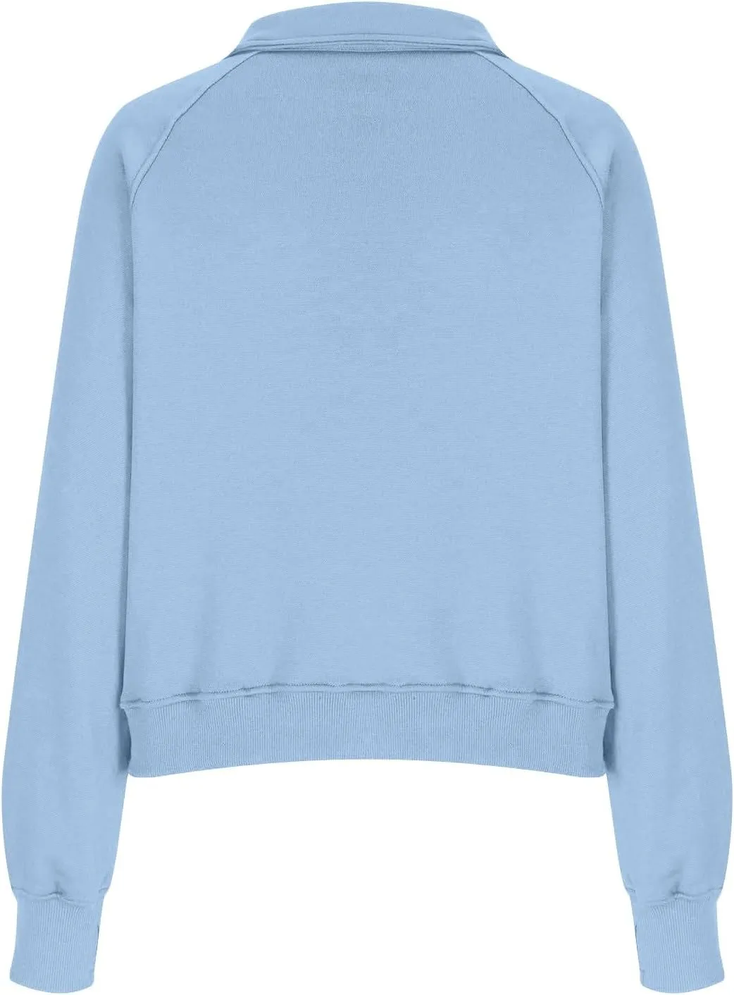 Oversized Sweatshirt for Women Trendy Long Sleeve Fleece Half Zip Pullover Preppy Fall Cropped Sweatshirt Thumb Hole