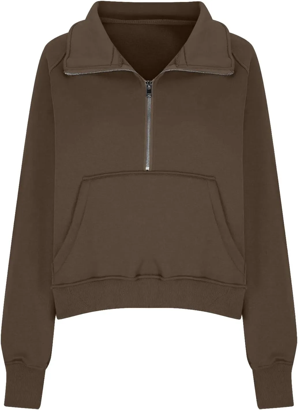 Oversized Sweatshirt for Women Trendy Long Sleeve Fleece Half Zip Pullover Preppy Fall Cropped Sweatshirt Thumb Hole